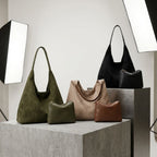 Slouchy Vegan Suede Shoulder Bag, Hobo Tote - NOA