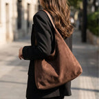 Slouchy Vegan Suede Shoulder Bag, Hobo Tote - NOA