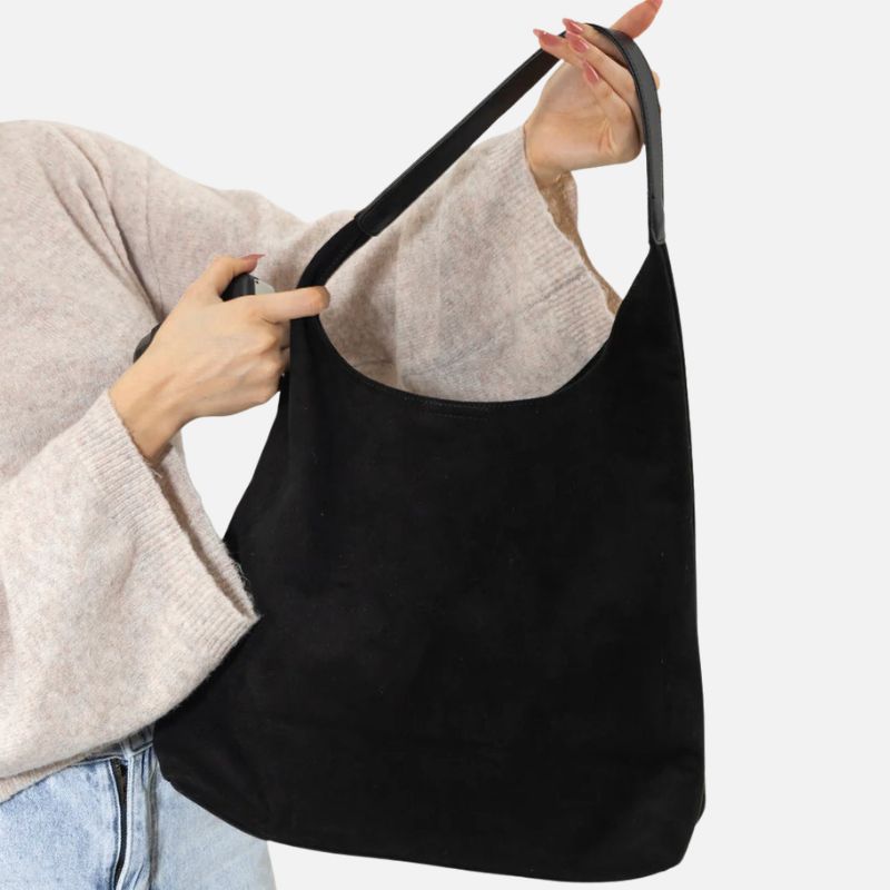 Slouchy Vegan Suede Shoulder Bag, Hobo Tote - NOA