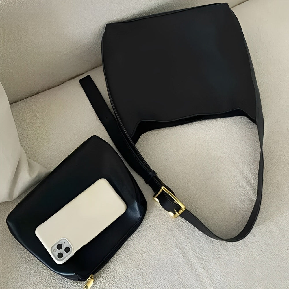 Hobo Shoulder Bag with Matching Pouch - ELARA