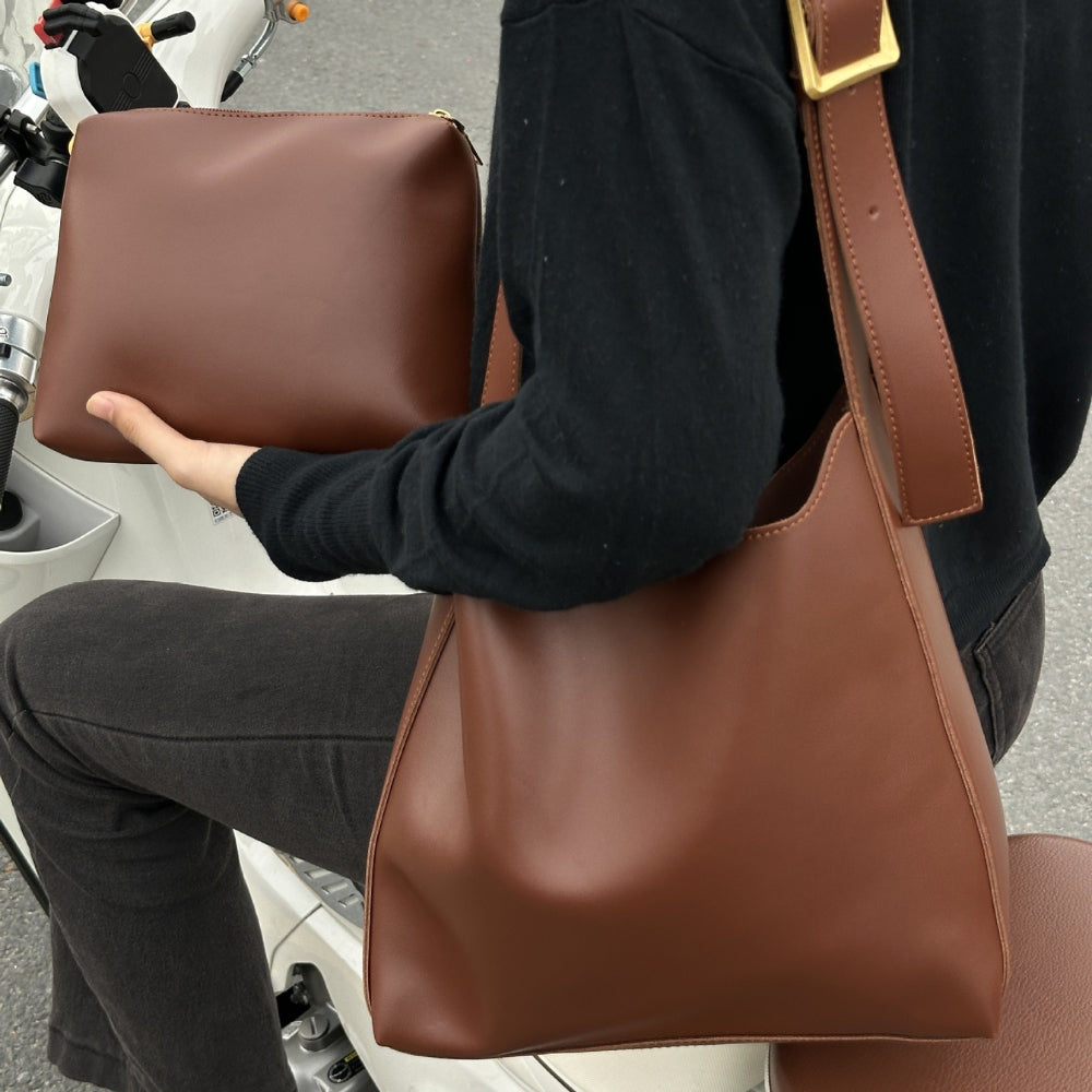 Hobo Shoulder Bag with Matching Pouch - ELARA