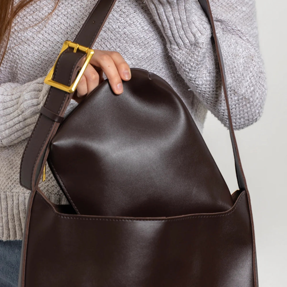Hobo Shoulder Bag with Matching Pouch - ELARA