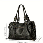 Large Vintage Handbag, 13" Laptop Zip Tote - FREYA