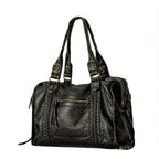Large Vintage Handbag, 13" Laptop Zip Tote - FREYA