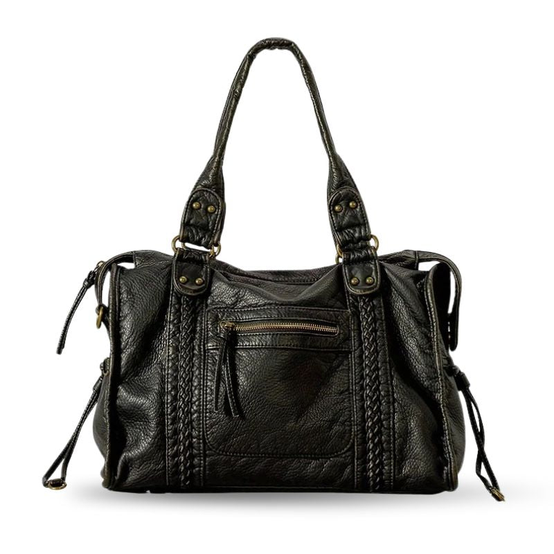 Large Vintage Handbag, 13" Laptop Zip Tote - FREYA