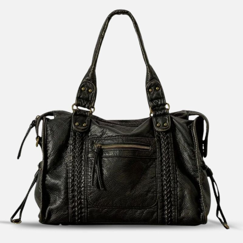 Large Vintage Handbag, 13" Laptop Zip Tote - FREYA