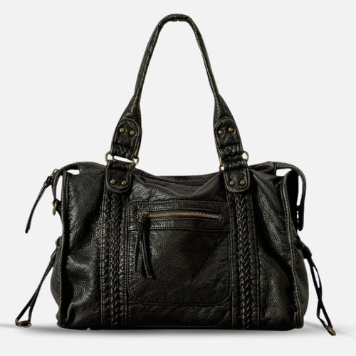 Large Vintage Handbag, 13" Laptop Zip Tote - FREYA